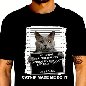 😂Cute Funny🤡Mr. Furrypants Disorderly Conduct Mug Shot UNISEX T-Shirt!